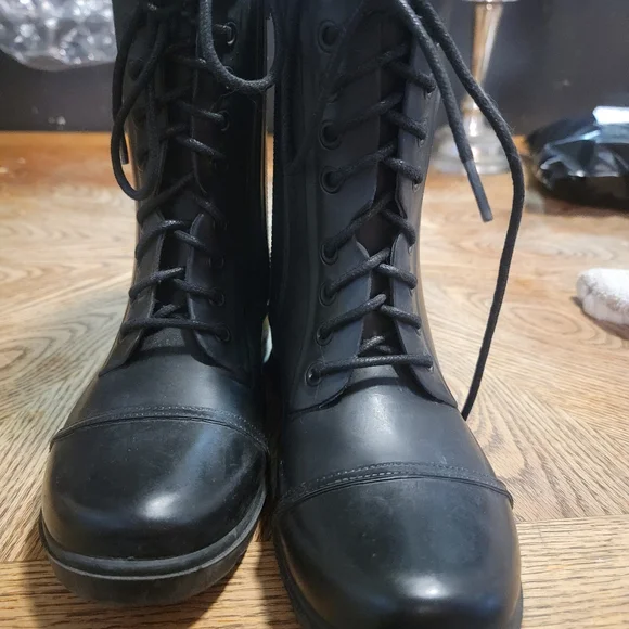 Steve Madden Rubber Combat Boots - Picture 4 of 7